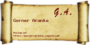 Gerner Aranka névjegykártya